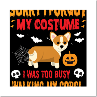 Halloween Corgi tshirt Cute Doggy Tee Posters and Art